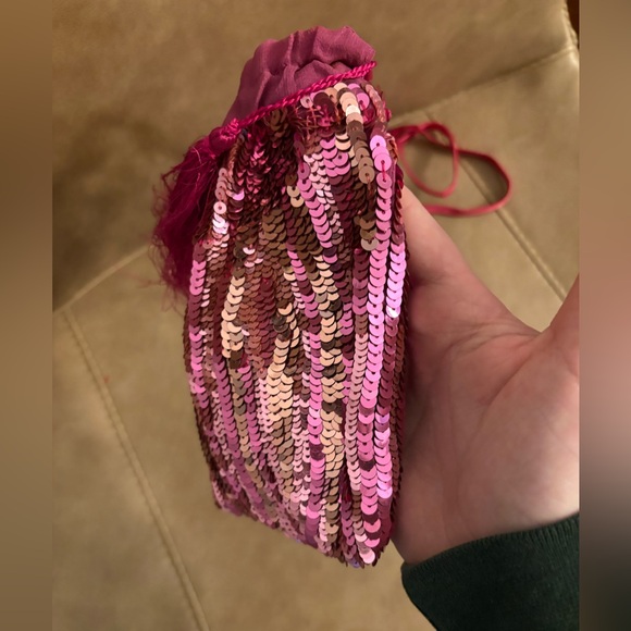 The Attico pink sequin drawstring shoulder drawstring bag small - Picture 7 of 8